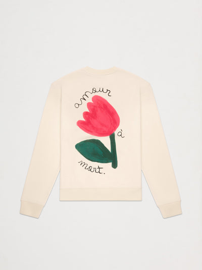 Sweat unisexe FLEURI écru
