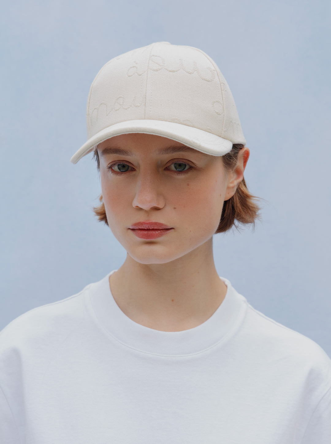Casquette AMOUR jacquard écru