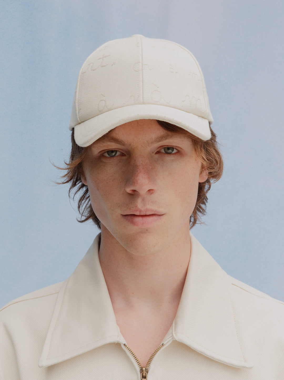 Casquette AMOUR jacquard écru