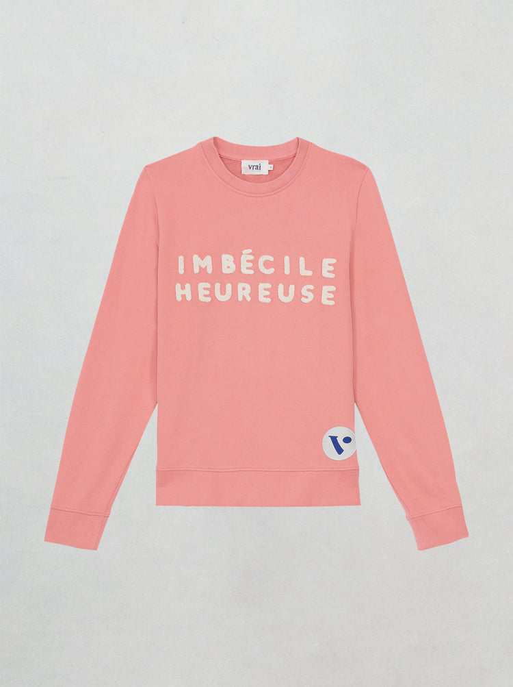 Sweat vrai VIANNEY corail imbecile heureuse