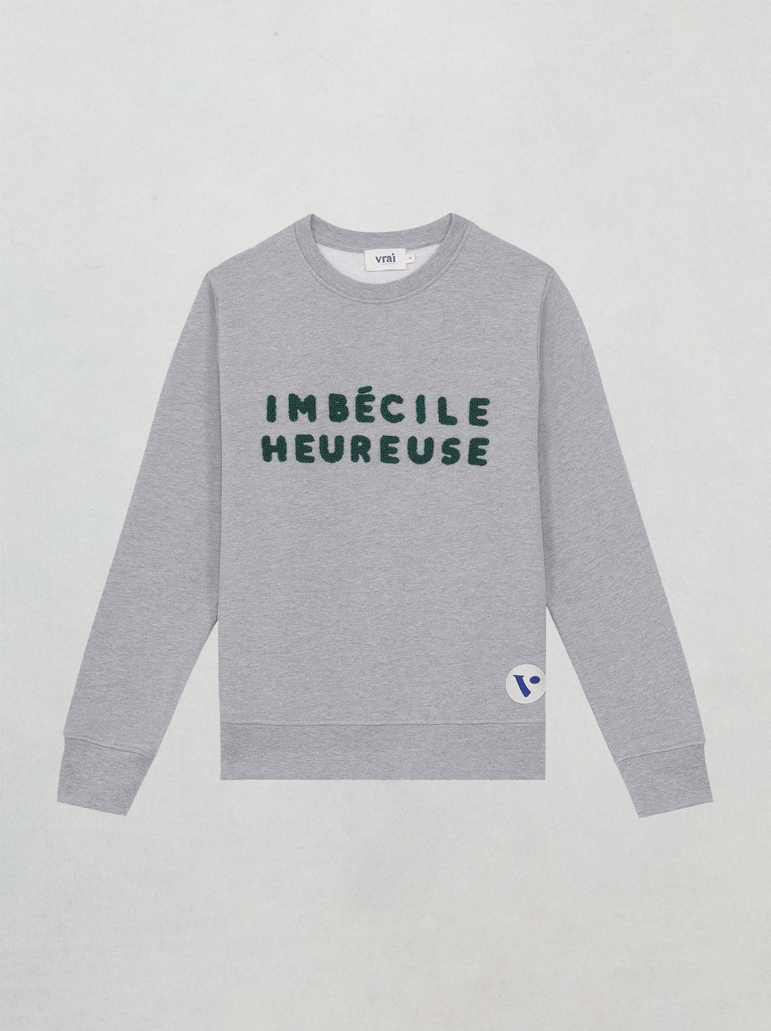 Sweat vrai VIANNEY gris imbecile heureuse