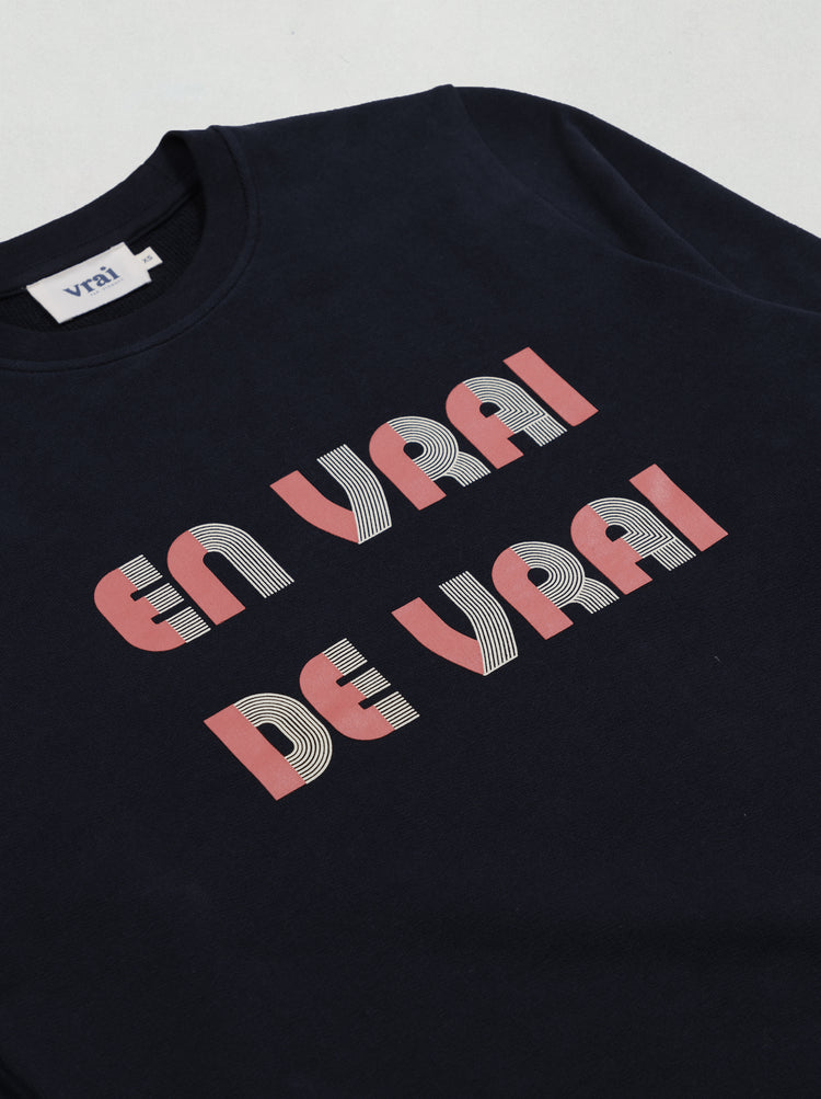 Sweat vrai VIANNEY EN VRAI DE VRAI marine 