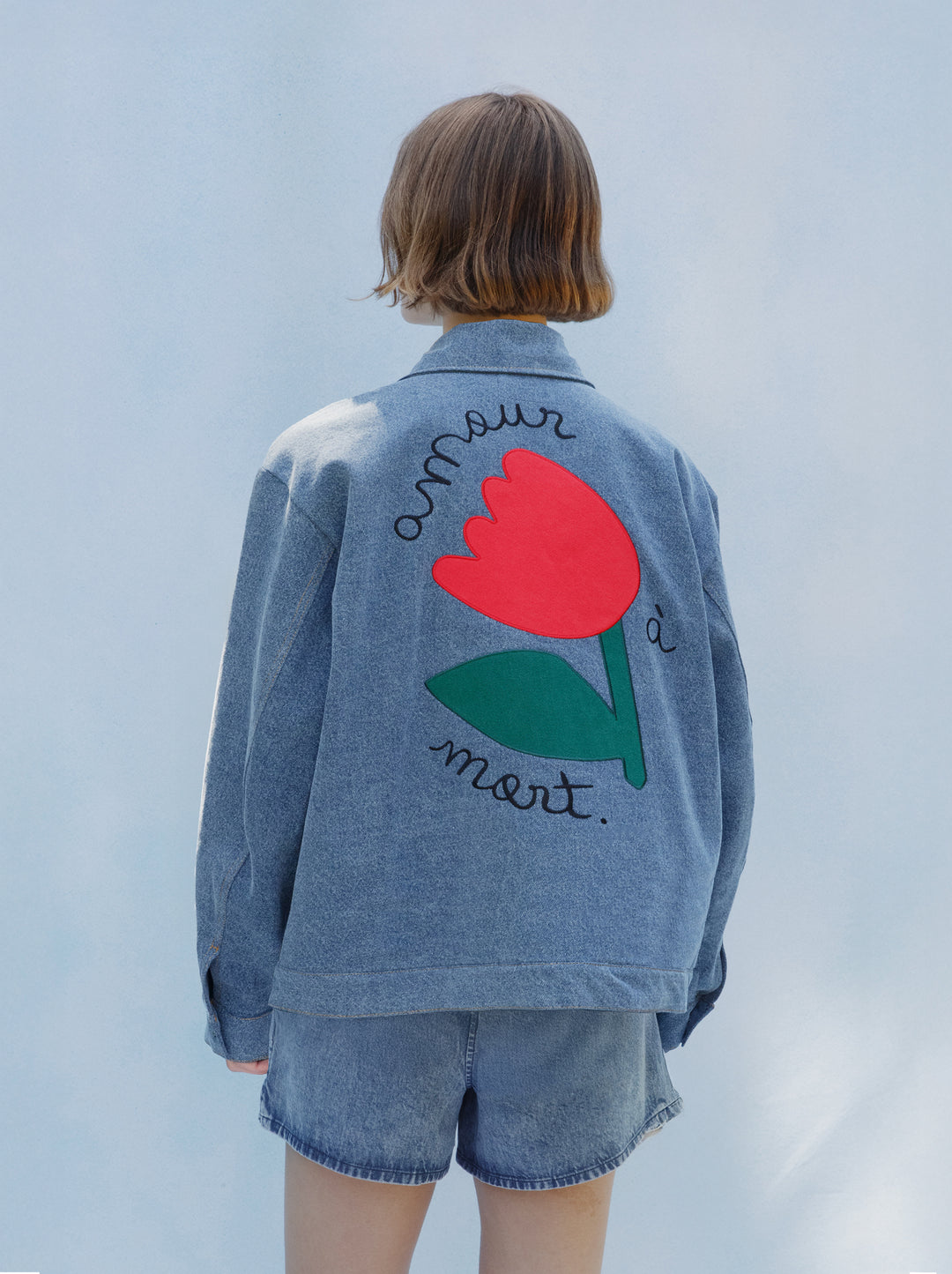 Veste unisexe FLEUR denim