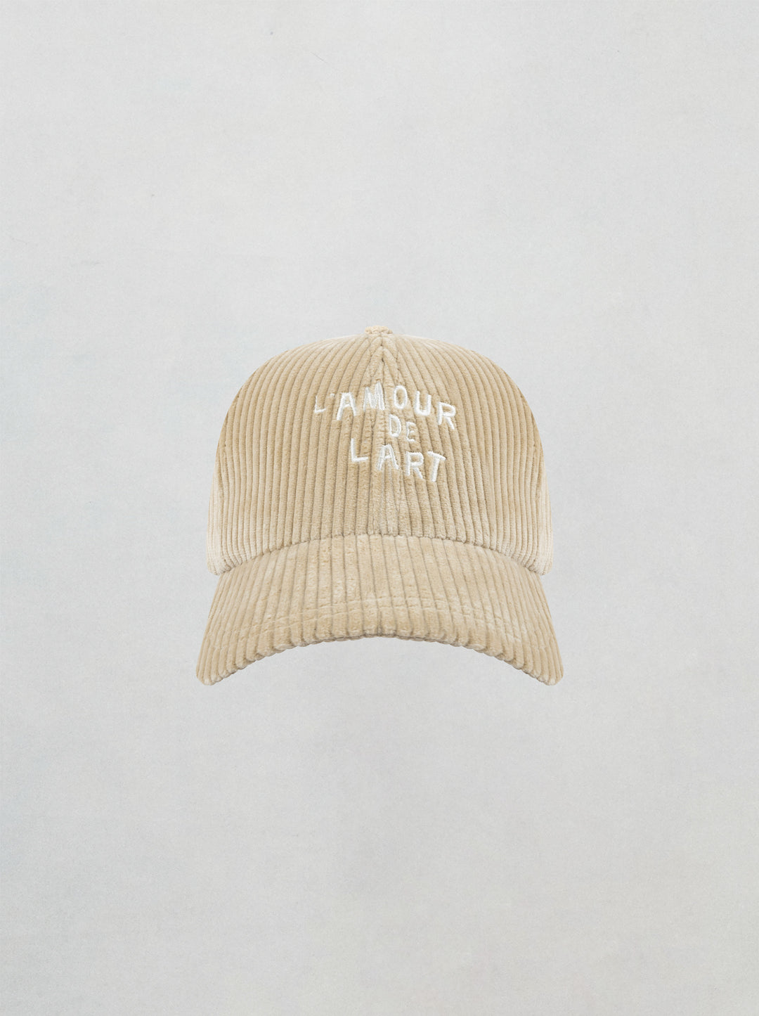 casquette brodée unisexe velours beige l'amour de l'art 