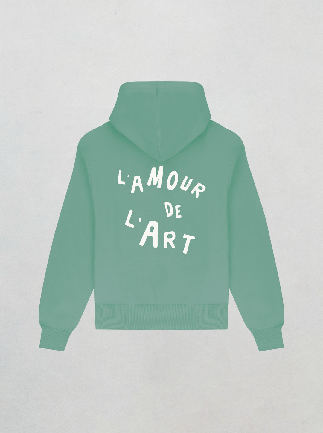 Sweat capuche unisexe L'AMOUR DE L'ART vert givré