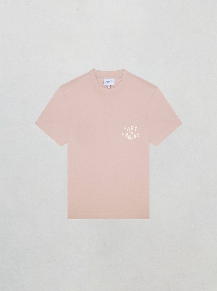 t-shirt l'amour de l'art rose glacé coton biologique unisexe