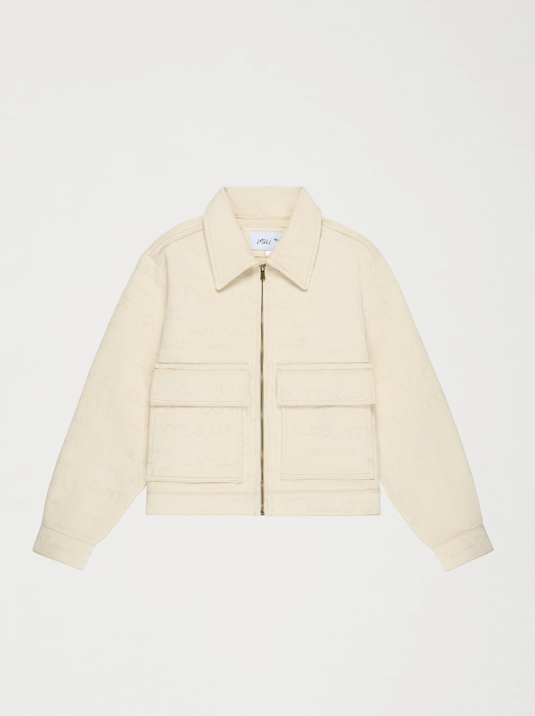 Veste unisexe AMOUR jacquard écru